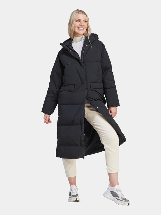 adidas adidas Pūkinė striukė Big Baffle Coat IK3159 Juoda Loose Fit