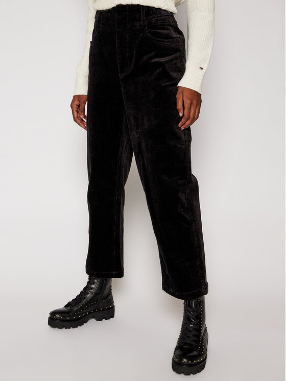 Tommy Jeans Tommy Jeans Bavlnené nohavice Corduroy DW0DW09092 Čierna Regular Fit