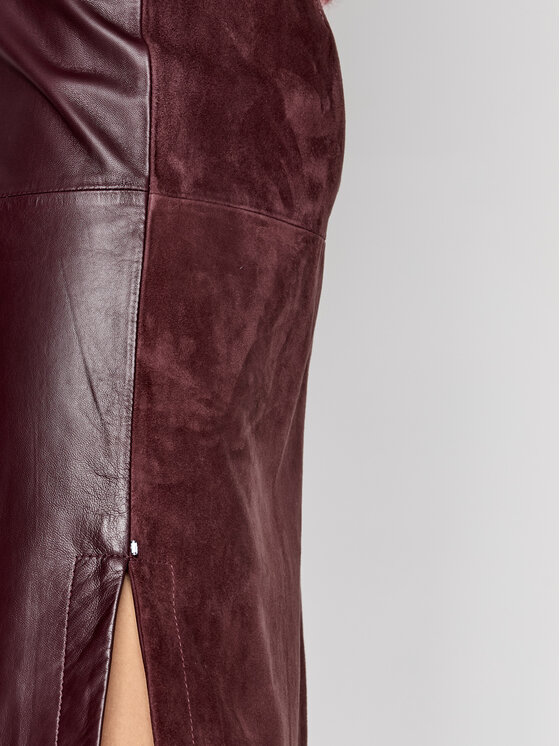 Sportmax Code Sportmax Code Usnjeno krilo Osteo 74060105 Vijolična Regular Fit