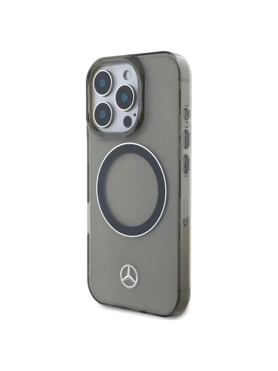 Etui na telefon Mercedes-Benz, Czarne, Silver Ring MagSafe