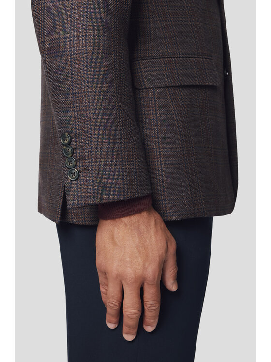 Lancerto Lancerto Marynarka Largo MA073224000003 Brązowy Slim Fit