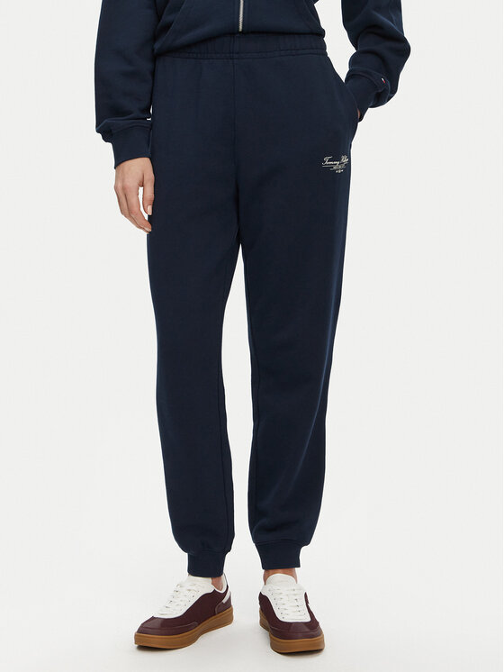 Tommy Hilfiger Tommy Hilfiger Teplákové kalhoty WW0WW45576 Tmavomodrá Regular Fit