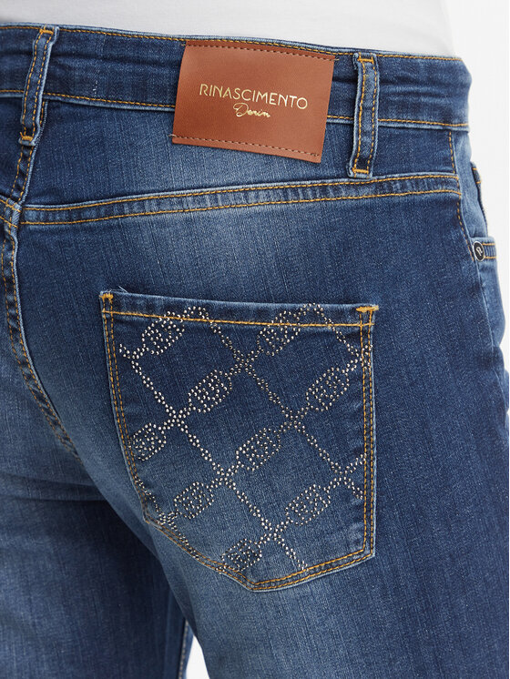 Rinascimento Rinascimento Džínsy CFC0127828003 Tmavomodrá Slim Fit