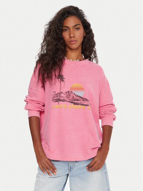 Roxy Roxy Pulóver Eastside ERJKT04322 Rózsaszín Boxy Fit