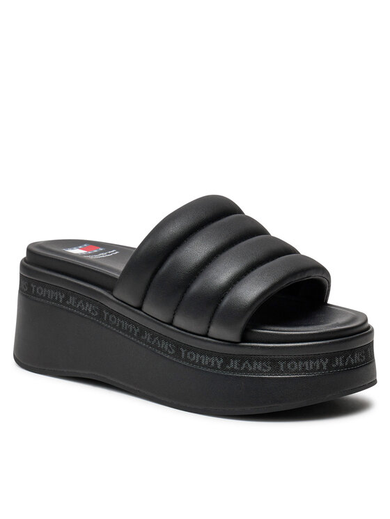 Tommy Jeans Tommy Jeans Şlapi Tjw Wedge Sandal EN0EN02455 Negru
