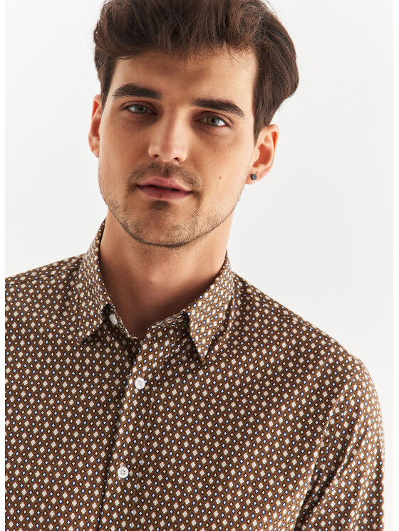 Pako Lorente Pako Lorente Koszula P22WF-1X-037 Brązowy Slim Fit