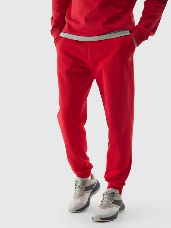 4F 4F Pantaloni da tuta 4FWSS24 TTROM603 61S CIEMNA CZERWIEŃ XL Rosso Regular Fit