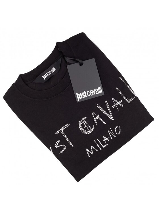 Just Cavalli Just Cavalli Tričko 78OAHT07 CJ518 899 Čierna Loose Fit