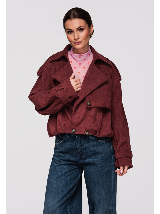 Ombre Ombre Bunda pro přechodné období OW-JANP-0108 Bordó Oversize