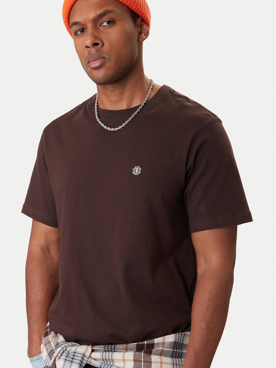 Element Element T-särk Icon Embroidery ELYKT00168 Pruun Regular Fit