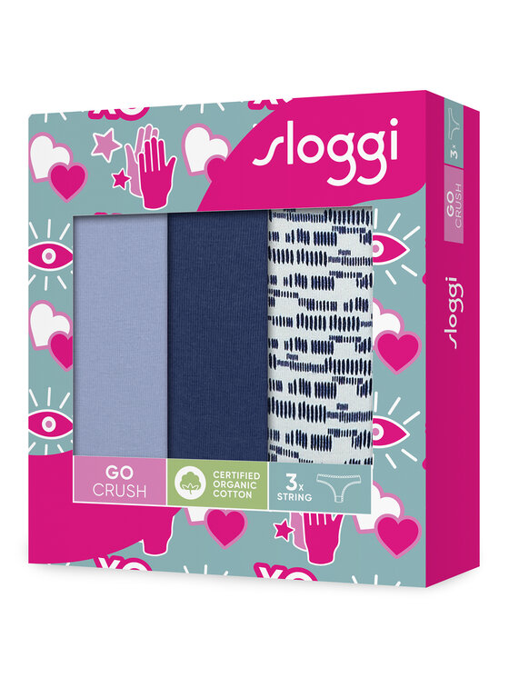Sloggi Sloggi Набір з 3 пар стрінгів Go Crush 10219704 Голубий