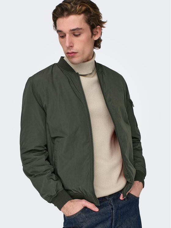 Only & Sons Only & Sons Μπόμπερ μπουφάν Joshua 22023287 Χακί Regular Fit