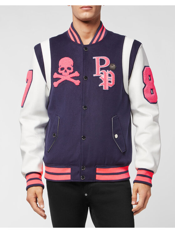 PHILIPP PLEIN PHILIPP PLEIN Vatovaná bunda 5877 Modrá Regular Fit