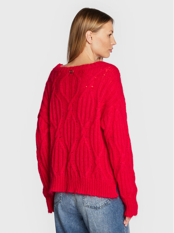 TWINSET TWINSET Sweter 222TT3340 Czerwony Relaxed Fit