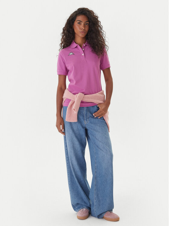 Kappa Kappa Polo Logo Sharas Wss 302B3C0 Fioletowy Regular Fit