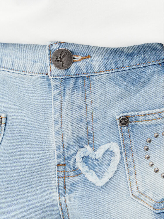 One Teaspoon One Teaspoon Pantaloncini di jeans Retro Dukes 26849 Blu Relaxed Fit