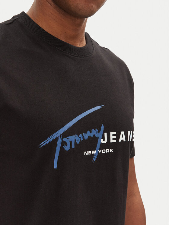 Tommy Jeans Tommy Jeans Tricou Signature Dna DM0DM20817 Negru Regular Fit