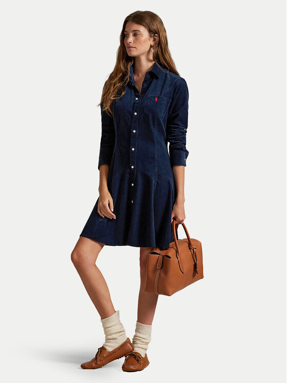 Polo Ralph Lauren Polo Ralph Lauren Рокля тип риза 211972069004 Тъмносин Regular Fit