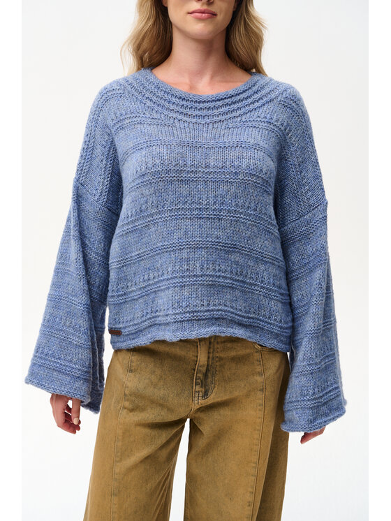 blue shadow blue shadow Sweter Hiro Niebieski Regular Fit