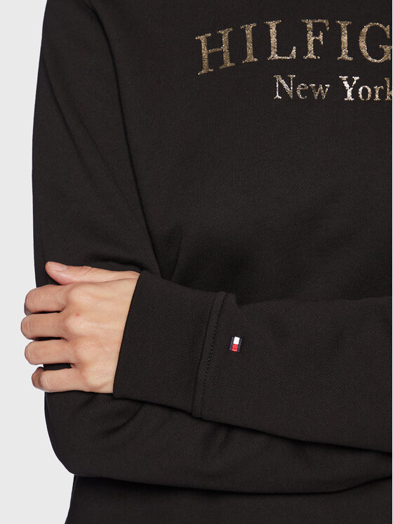 Tommy Hilfiger Tommy Hilfiger Pulóver Foil WW0WW37181 Fekete Regular Fit