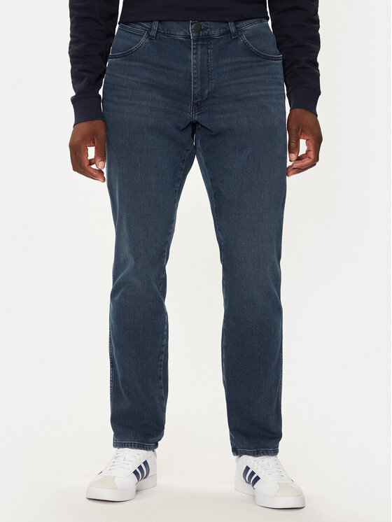 Wrangler Džínsy River 112356840 Tmavomodrá Tapered Fit