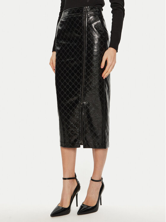 ACCESS FASHION ACCESS FASHION Fustă din imitație de piele 44-6064-178 Negru Slim Fit