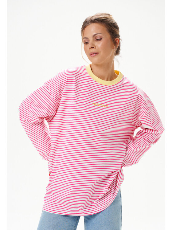 Mirons Mirons Longsleeve Print Różowy ciemny Regular Fit