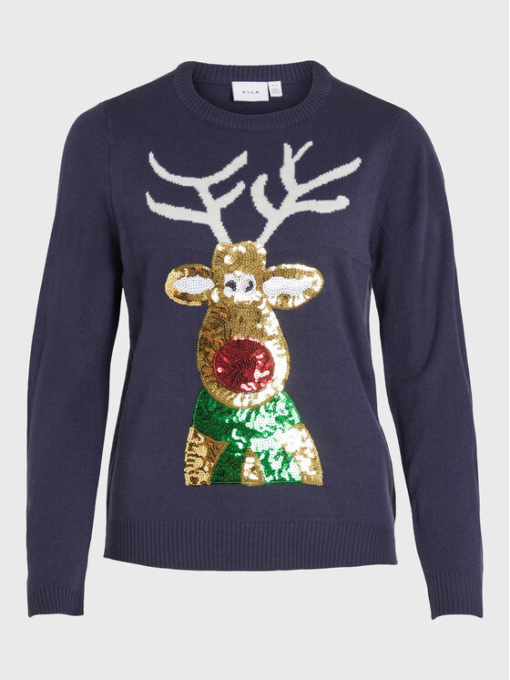Vila Vila Pullover Cupid 14081817 Dunkelblau Regular Fit