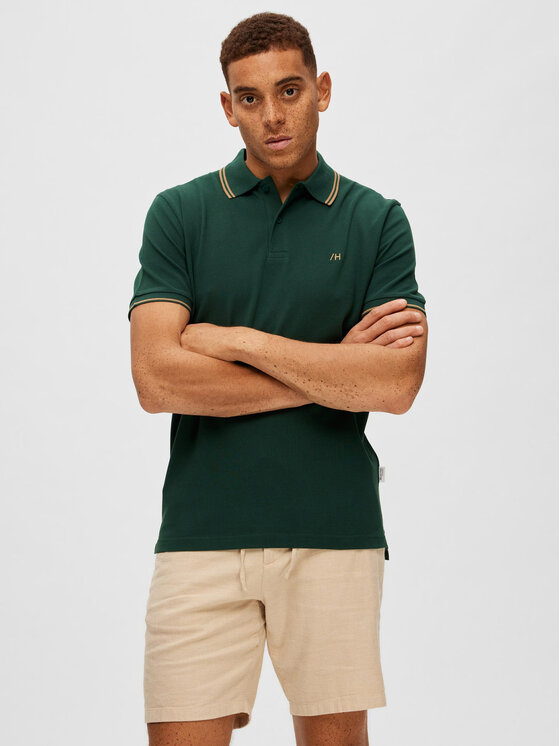 Selected Homme Polo 16087840 Zaļš Regular Fit