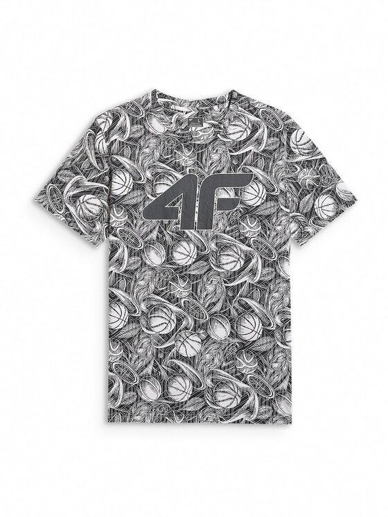 4F 4F T-Shirt WINTER CODE Czarny Regular Fit