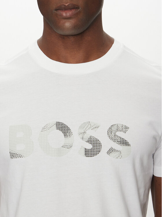 BOSS BOSS T-shirt Glamping 50537834 Bijela Regular Fit