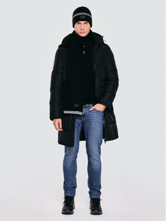 BIG STAR BIG STAR Płaszcz zimowy MIKRONOS Czarny Basic Fit