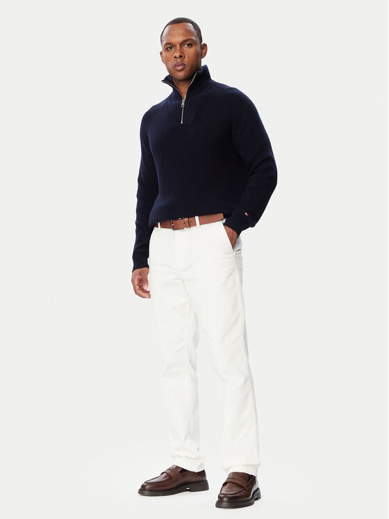 Tommy Hilfiger Tommy Hilfiger Megztinis Fisherman MW0MW42531 Tamsiai mėlyna Regular Fit