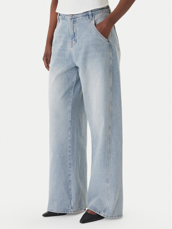 Eleh Blugi EL103 Albastru celest Wide Leg