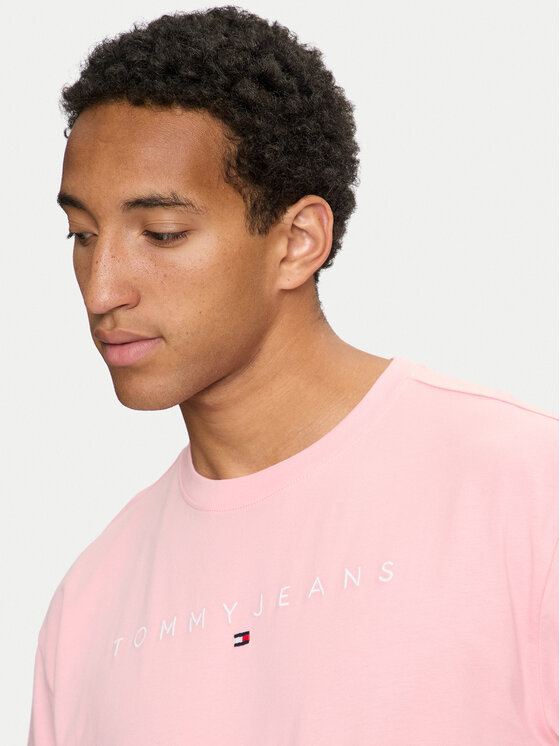 Tommy Jeans Tommy Jeans T-Shirt Linear Logo DM0DM17993 Różowy Regular Fit