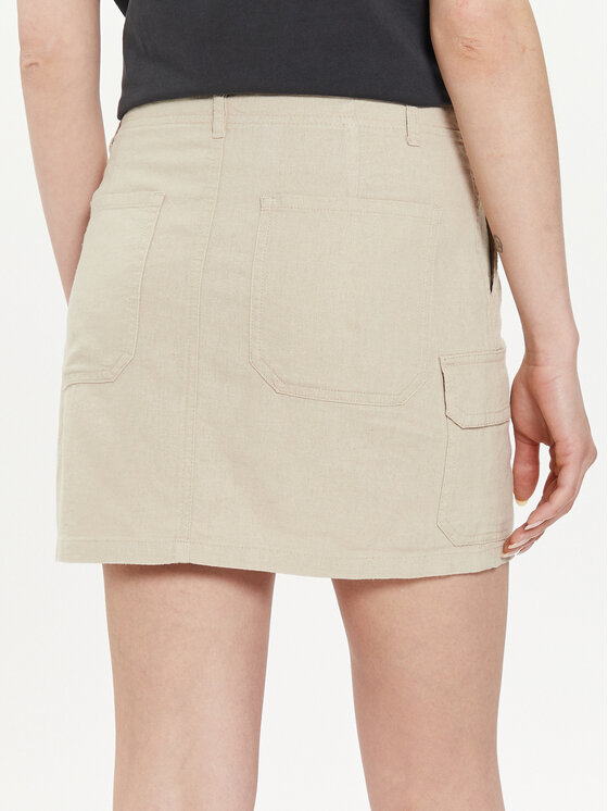 ONLY ONLY Spódnica mini Malfy-Caro 15310982 Beżowy Regular Fit
