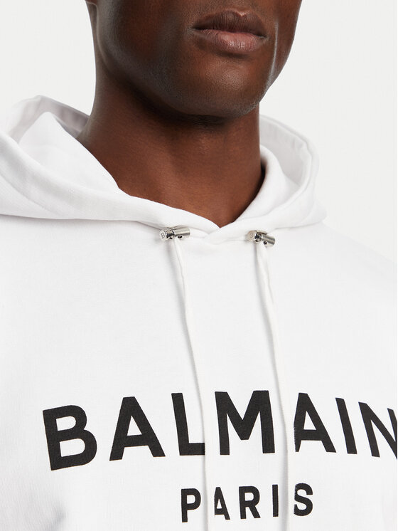 Balmain Balmain Bluza DH1JR002BB65 Biały Regular Fit