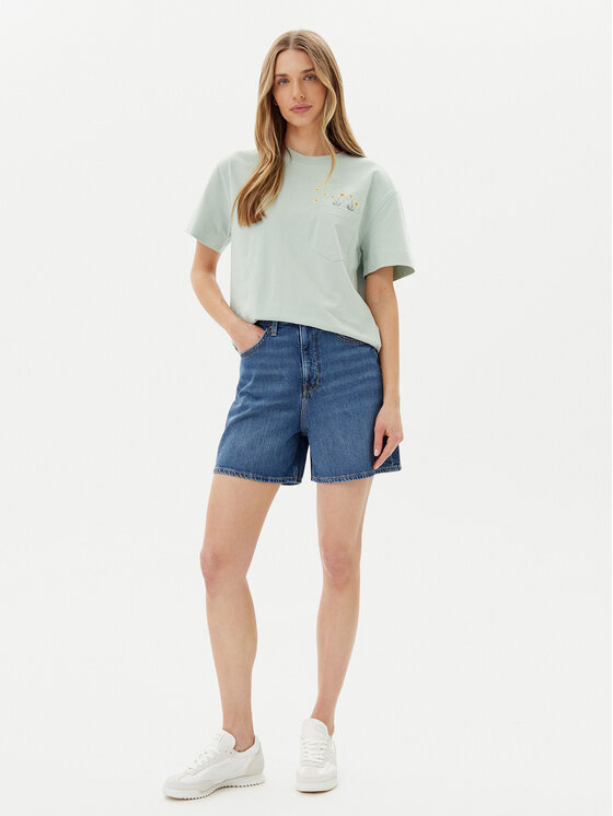 Lee Lee Pantaloni scurți de blugi Stella 112364098 Bleumarin Wide Leg