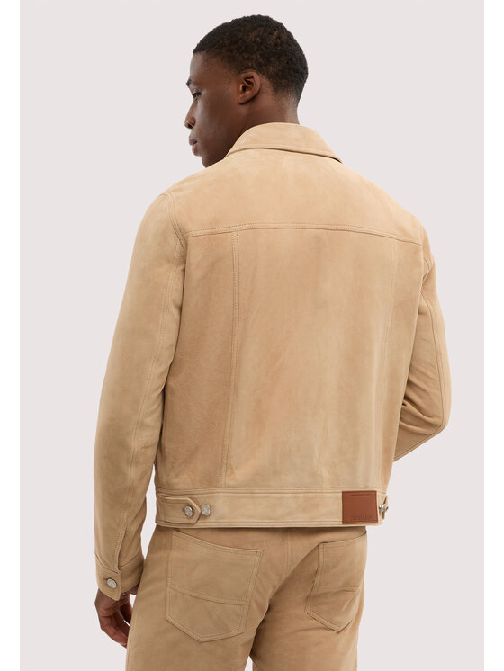 Trussardi Trussardi Kurtka skórzana R315M000052N012 Kremowy Regular Fit