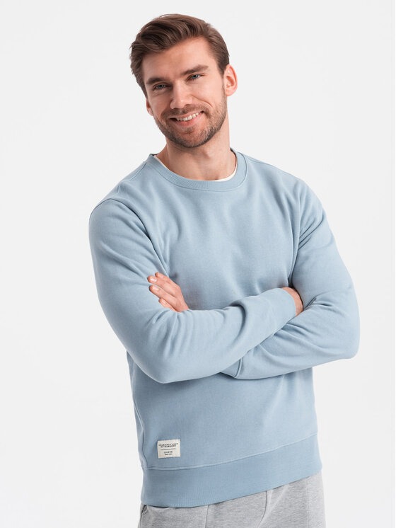 Ombre Ombre Mikina OM-SSBN-0175 Modrá Regular Fit