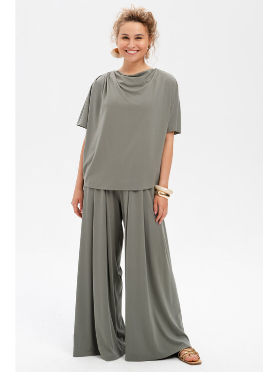 blue shadow blue shadow Bluzka Binni Khaki Regular Fit