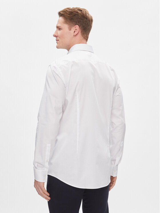 HUGO Hugo Krekls Kery 50508303 Balts Slim Fit