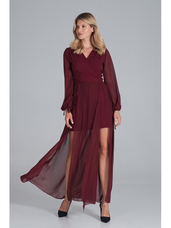 FIGL FIGLFIGL Vestito M850 Bordeaux Regular Fit