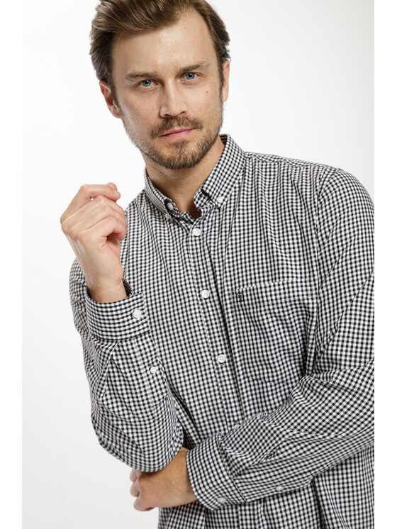 Cross Jeans Cross Jeans Koszula 35551-020 Czarny Regular Fit