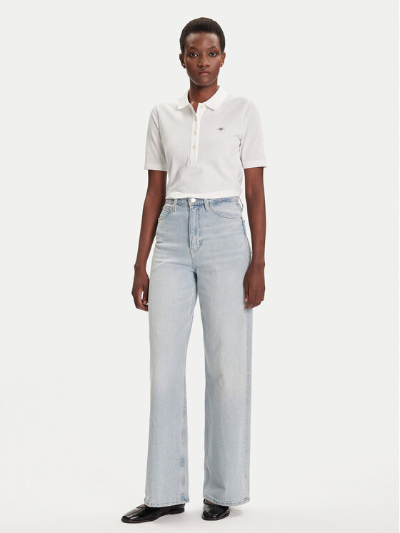 Gant Gant Polokošeľa Shield 4202231 Écru Slim Fit