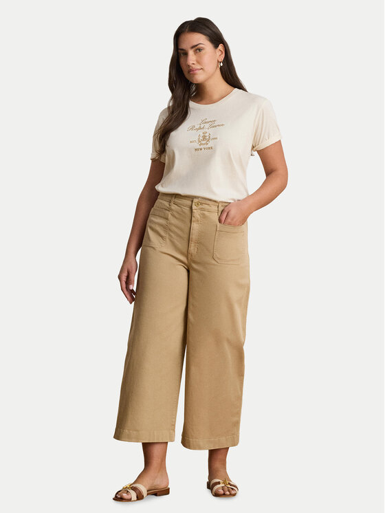 LAUREN RALPH LAUREN LAUREN RALPH LAUREN T-Shirt 200P13943002 Kremowy Regular Fit