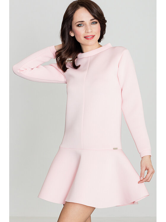 Katrus Katrus Šaty K247 Ružová Regular Fit