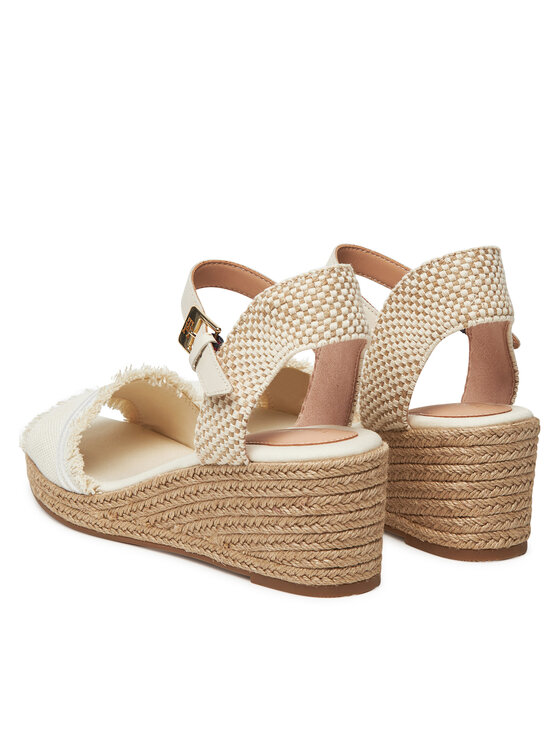 Tommy Hilfiger Tommy Hilfiger Espadrilles Fringe Canvas Medium Wedge FW0FW08879 Bézs