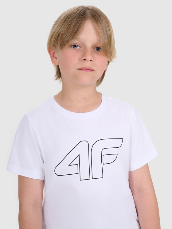 4F 4F T-Shirt BASIC+ Biały Regular Fit