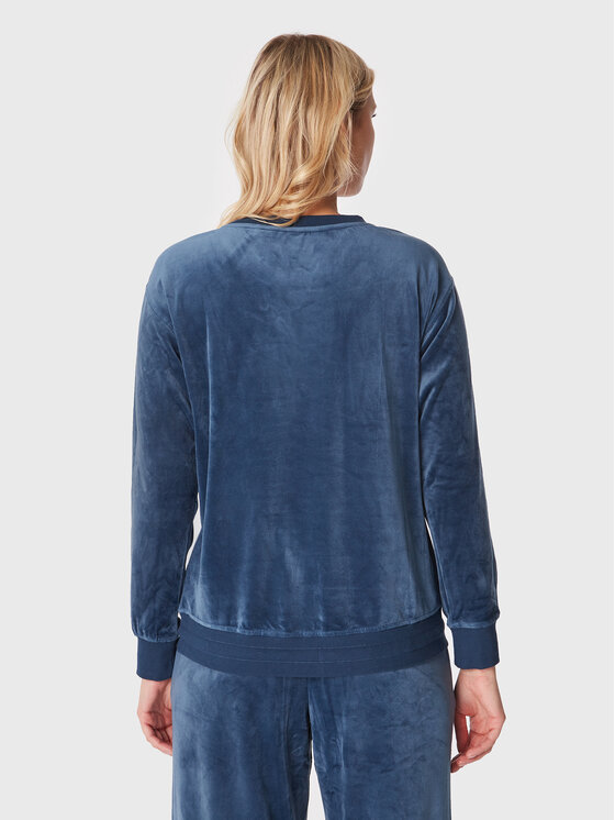 Triumph Triumph Bluza Mix & Match Velour 10213406 Granatowy Relaxed Fit